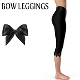Beautiful Bow Leggings Capri Length Leggings w/ Pockets
